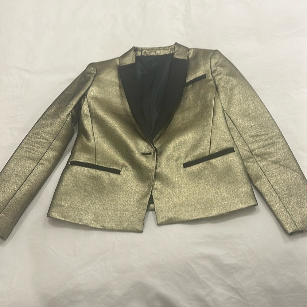 Banana republic gold and black blazer size 0